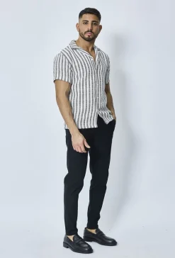 Chemise à rayure décontractée crochet
