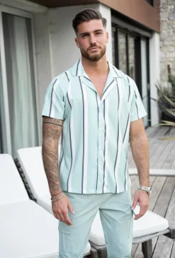 Chemise à rayure manches courtes