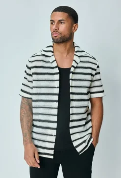 Chemise à rayures manches courtes