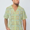 Chemise ajourée à boutons