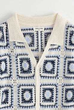 Chemise ajourée à boutons