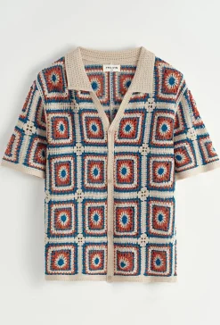 Chemise ajourée à boutons