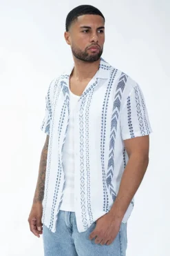 Chemise boutonnée à motifs