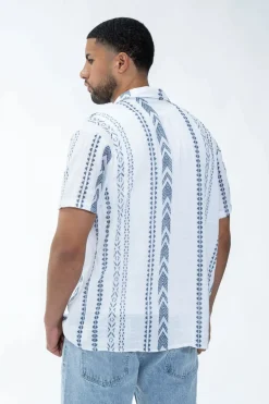 Chemise boutonnée à motifs