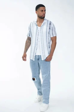 Chemise boutonnée à motifs