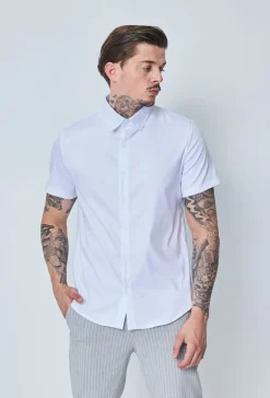 Chemise classique unie à manches courtes