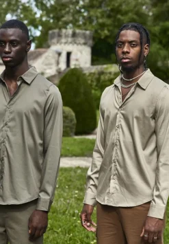Chemise classique unie à manches longues