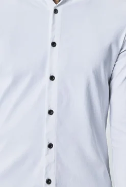 Chemise col mao à boutons fantaisie