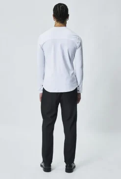 Chemise col mao à boutons fantaisie