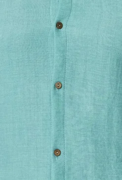 Chemise col mao effet lin