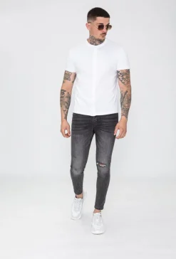 Chemise col mao manches courtes
