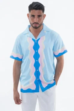 Chemise décontractée à motif ondulé