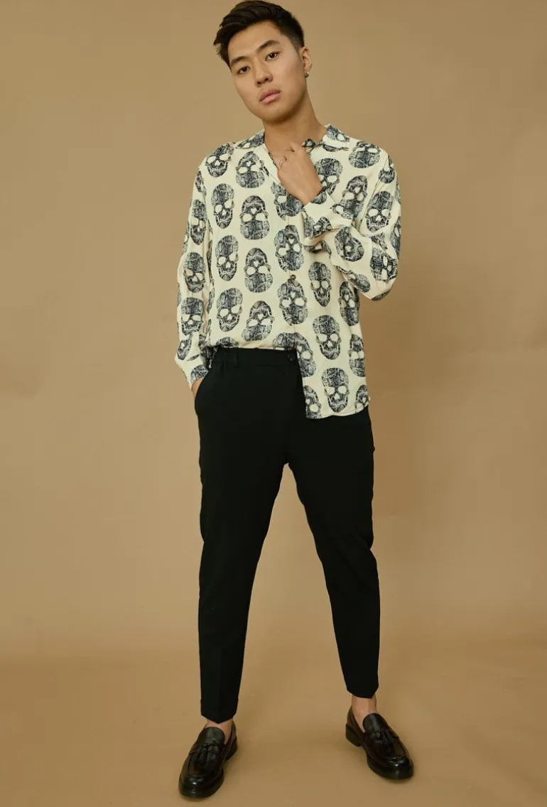Chemise décontractée à motifs tête de mort
