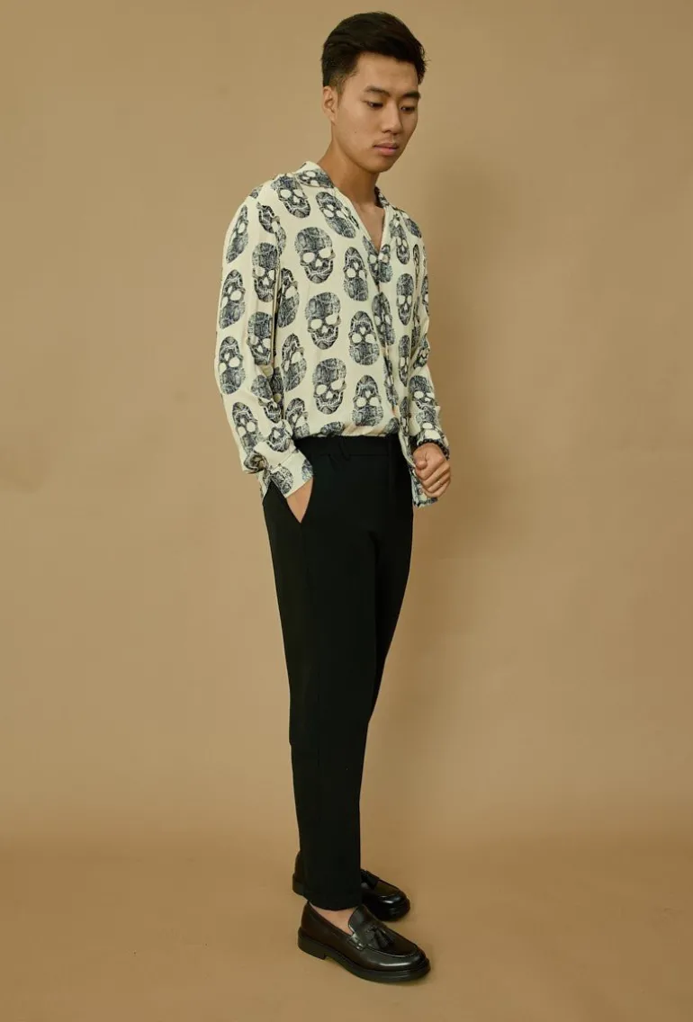 Chemise décontractée à motifs tête de mort