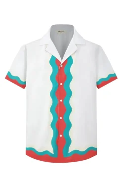 Chemise décontractée à motif ondulé