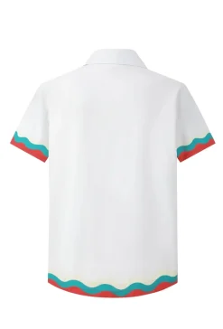 Chemise décontractée à motif ondulé