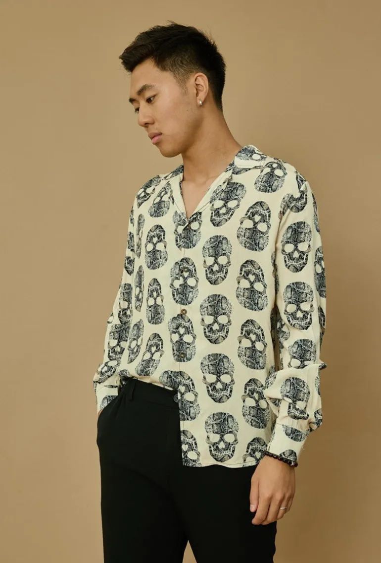 Chemise décontractée à motifs tête de mort