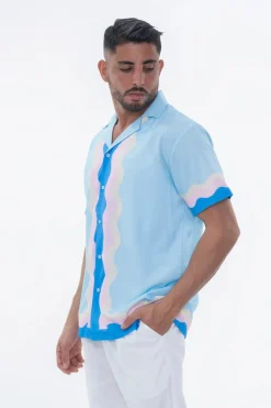 Chemise décontractée à motif ondulé