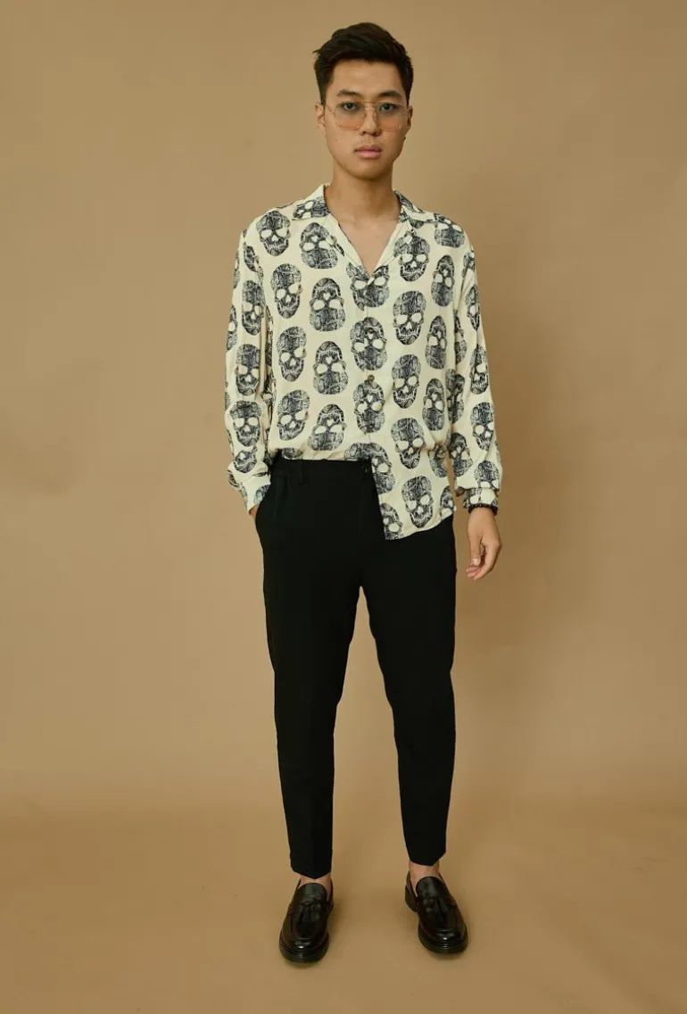 Chemise décontractée à motifs tête de mort