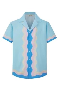 Chemise décontractée à motif ondulé