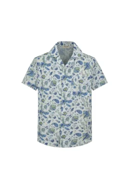 Chemise décontractée lin à imprimé cachemire
