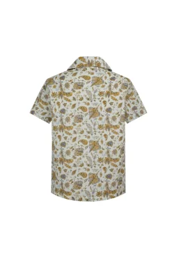 Chemise décontractée lin à imprimé cachemire