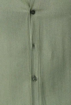 Chemise décontractée unie col mao