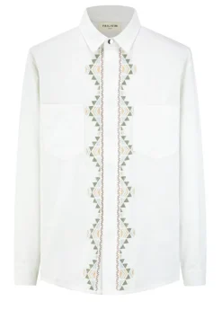 Chemise droite à motifs géométriques