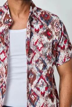 Chemise d'été à imprimé asbstrait