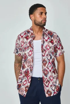 Chemise d'été à imprimé asbstrait