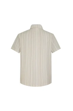 Chemise effet lin à rayures
