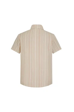 Chemise effet lin à rayures