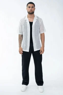 Chemise en dentelle texturé classique
