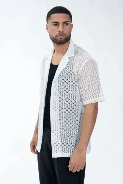 Chemise en dentelle texturé classique