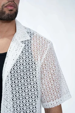 Chemise en dentelle texturé classique