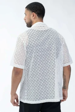 Chemise en dentelle texturé classique