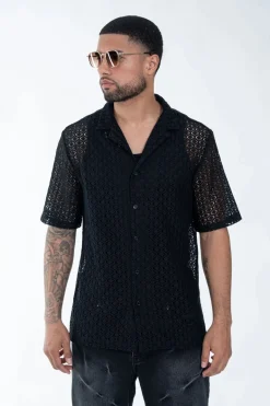 Chemise en dentelle texturé classique