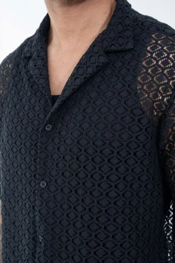 Chemise en dentelle texturé classique