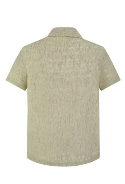 Chemise en maille transparente manches courtes col à revers