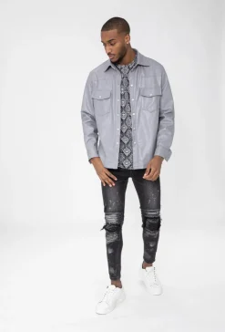 Chemise en simili cuir