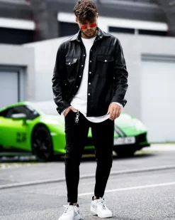 Chemise en simili cuir