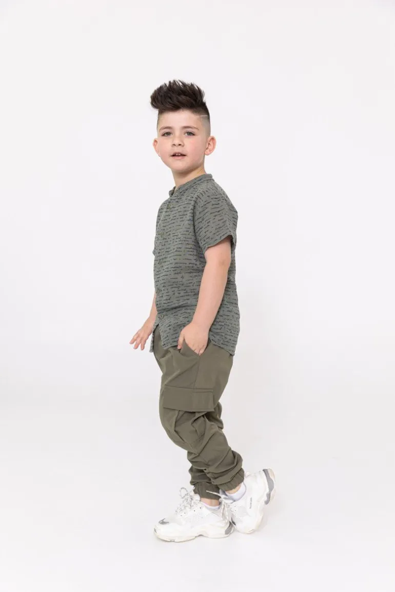 Chemise enfant manches courtes à motifs écriture
