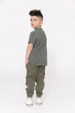 Chemise enfant manches courtes à motifs écriture