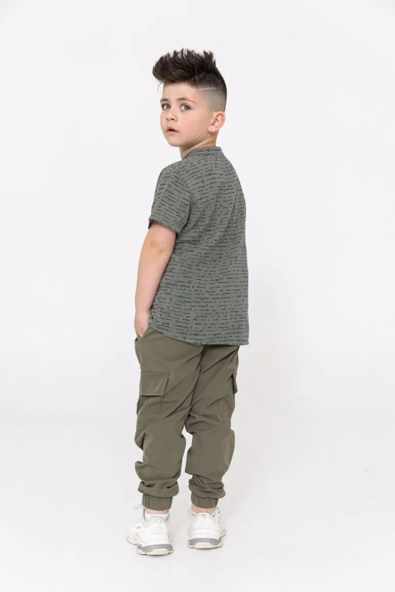 Chemise enfant manches courtes à motifs écriture
