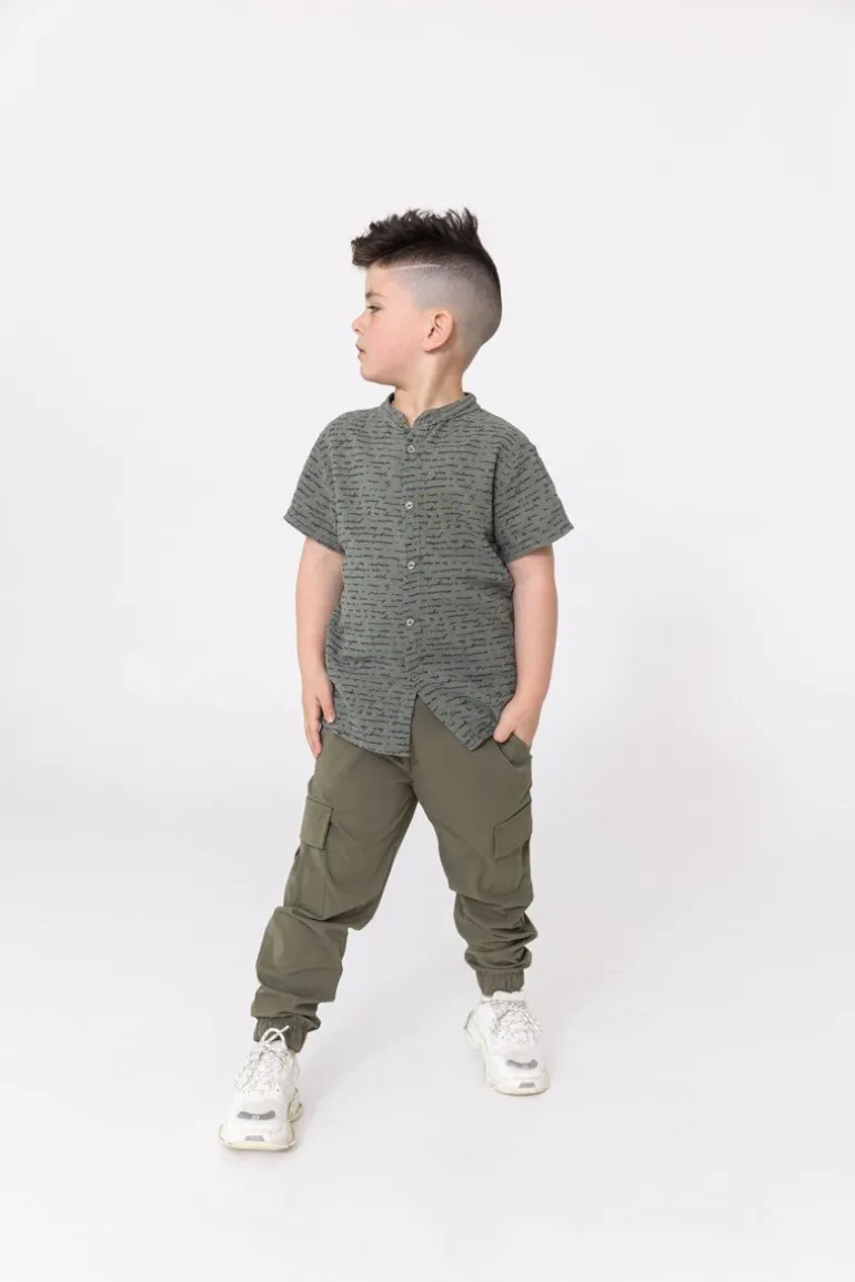 Chemise enfant manches courtes à motifs écriture