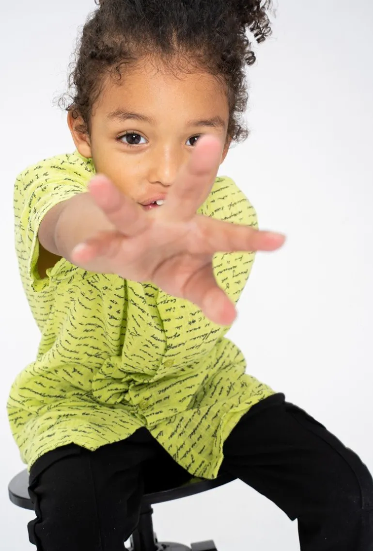 Chemise enfant manches courtes à motifs écriture