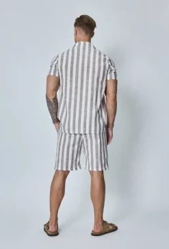 Chemise lin à rayures