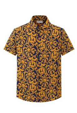 Chemise manches courtes à motifs fleuris