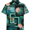 Chemise manches courtes à motifs fleuris