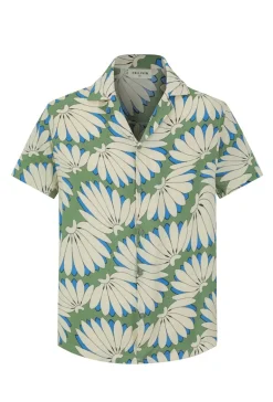 Chemise manches courtes à motifs fleuris